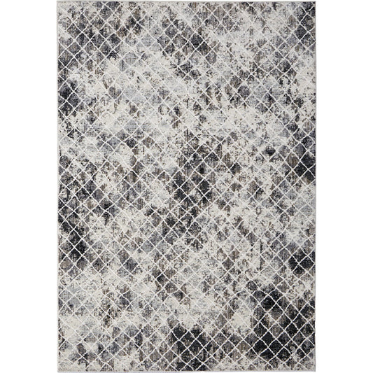 Kano Transitional Diamond Rug - 3873F by Feizy in ivory, gray, taupe. Made from polypropylene, polyester in a unique style.