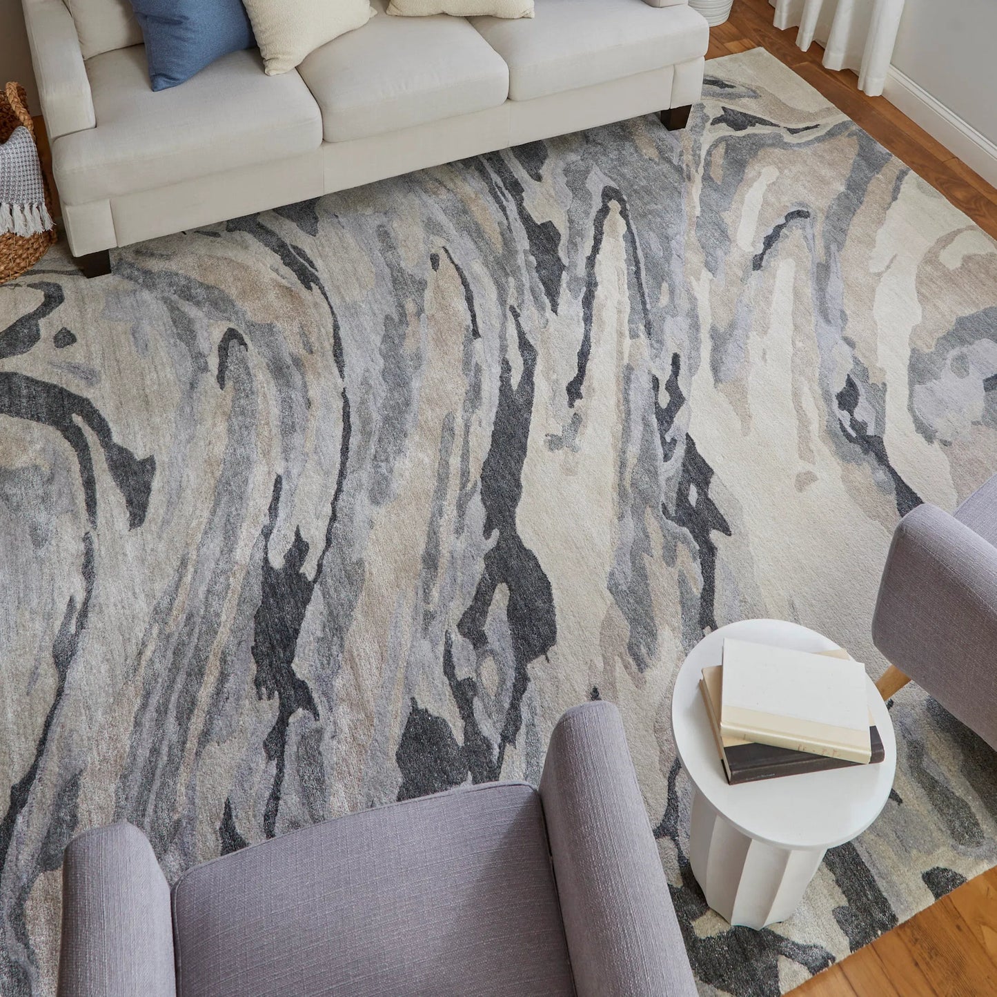 005 SI-1754182 | Lifestyle | Dryden Transitional Rug - 8790F by Feizy in blue, gray, taupe. Made from viscose, wool in a unique style.