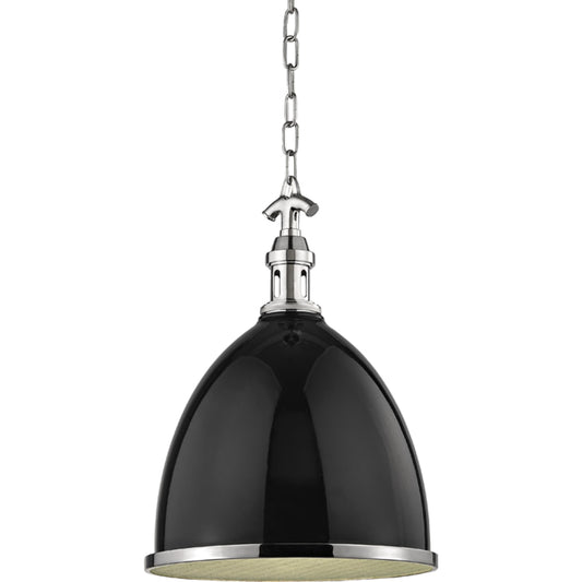 Viceroy Pendant by Hudson Valley in black, polished nickel. Made from brass in a modern style.