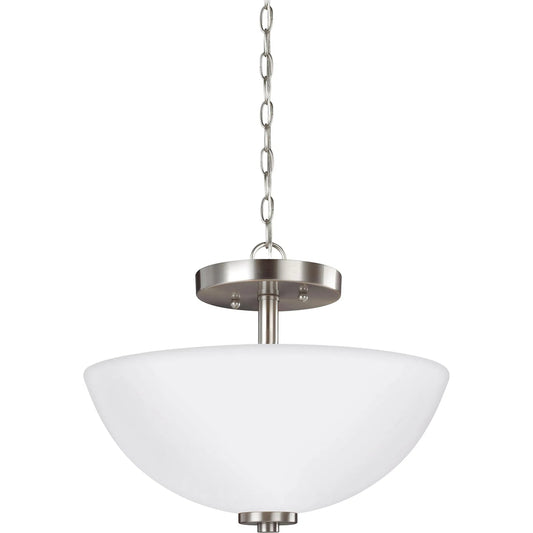 Oslo Two Light Semi-Flush Convertible Pendant by Visual Comfort & Co.. Made from steel in a unique style.