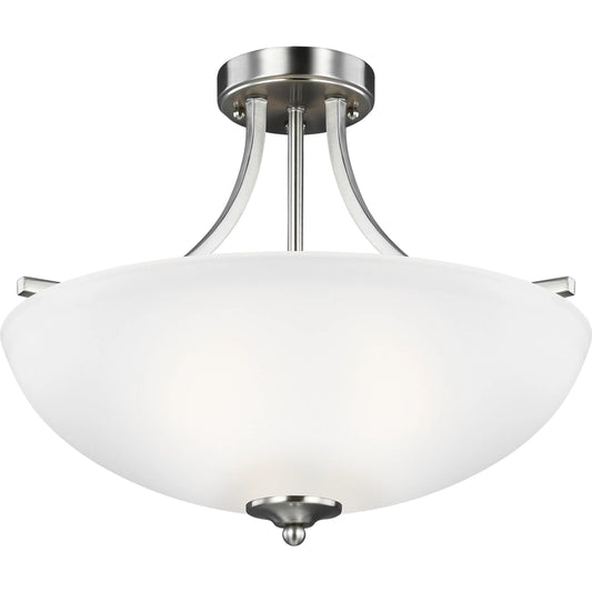 Geary Medium Three Light Semi-Flush Convertible Pendant by Visual Comfort & Co.. Made from steel in a unique style.