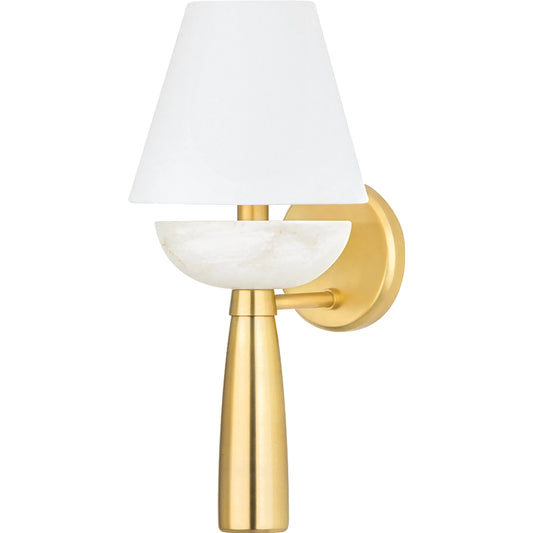 New Windsor Wall Sconce by Hudson Valley in aged brass. Made from brass in a unique style.