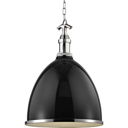Viceroy Pendant by Hudson Valley in black, polished nickel. Made from brass in a modern style.