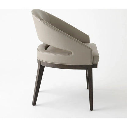 Alcott Dining Chair by Global Views. Made from beech wood, semi-aniline grey leather in a transitional style.