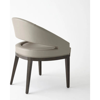 Alcott Dining Chair by Global Views. Made from beech wood, semi-aniline grey leather in a transitional style.