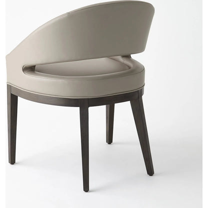 Alcott Dining Chair by Global Views. Made from beech wood, semi-aniline grey leather in a transitional style.