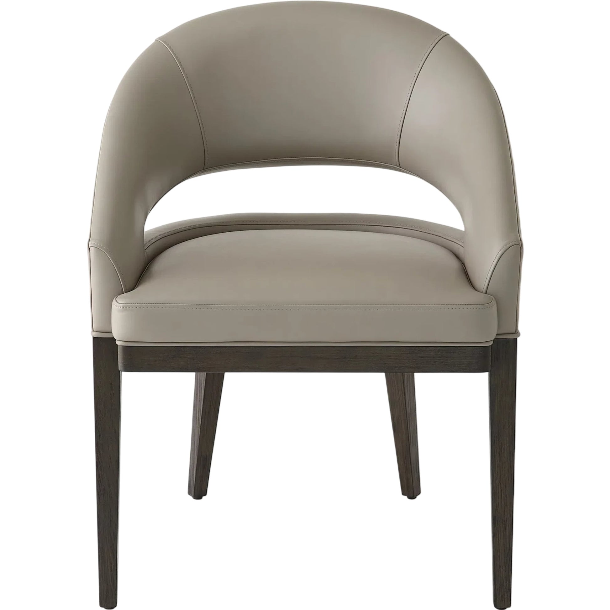 Alcott Dining Chair by Global Views. Made from beech wood, semi-aniline grey leather in a transitional style.
