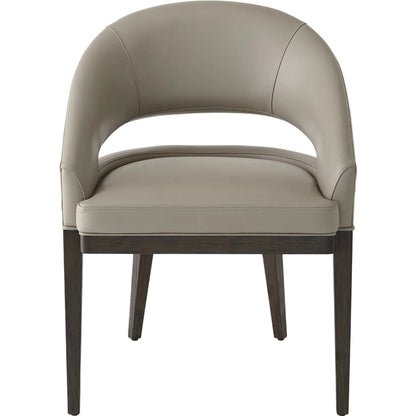Alcott Dining Chair by Global Views. Made from beech wood, semi-aniline grey leather in a transitional style.