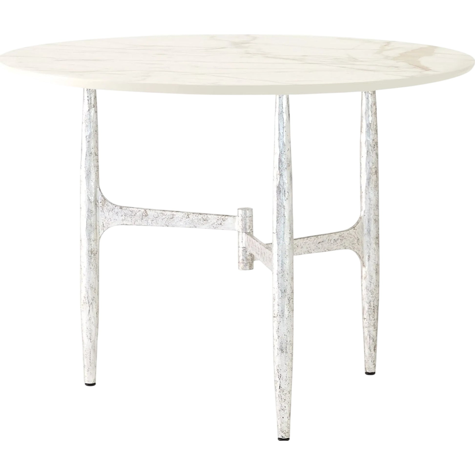 Radius Round Table by Global Views in white and marble. Made from unique in a modern style.