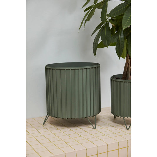 Corum Planter by Accent Decor in green. Made from metal in a unique style.