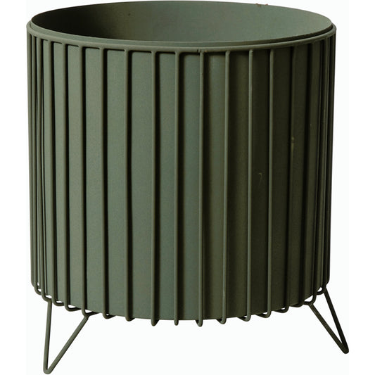 Corum Planter by Accent Decor in green. Made from metal in a unique style.
