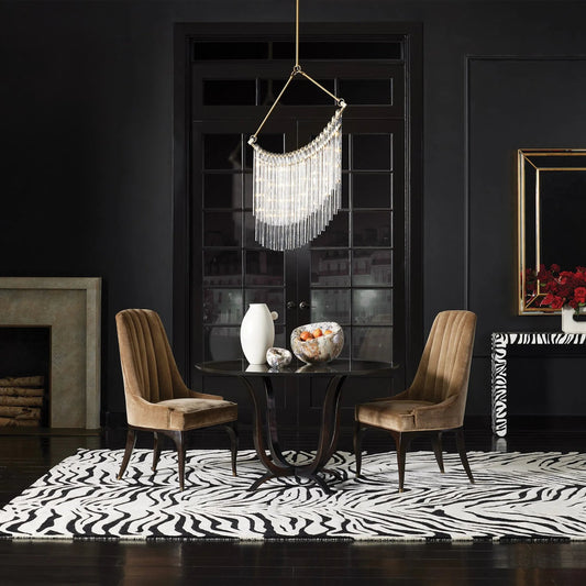 Channel Walnut Tufted Dining Chair by Global Views in walnut, muslin and dark waxed oiled walnut. Made from unique in a traditional style.