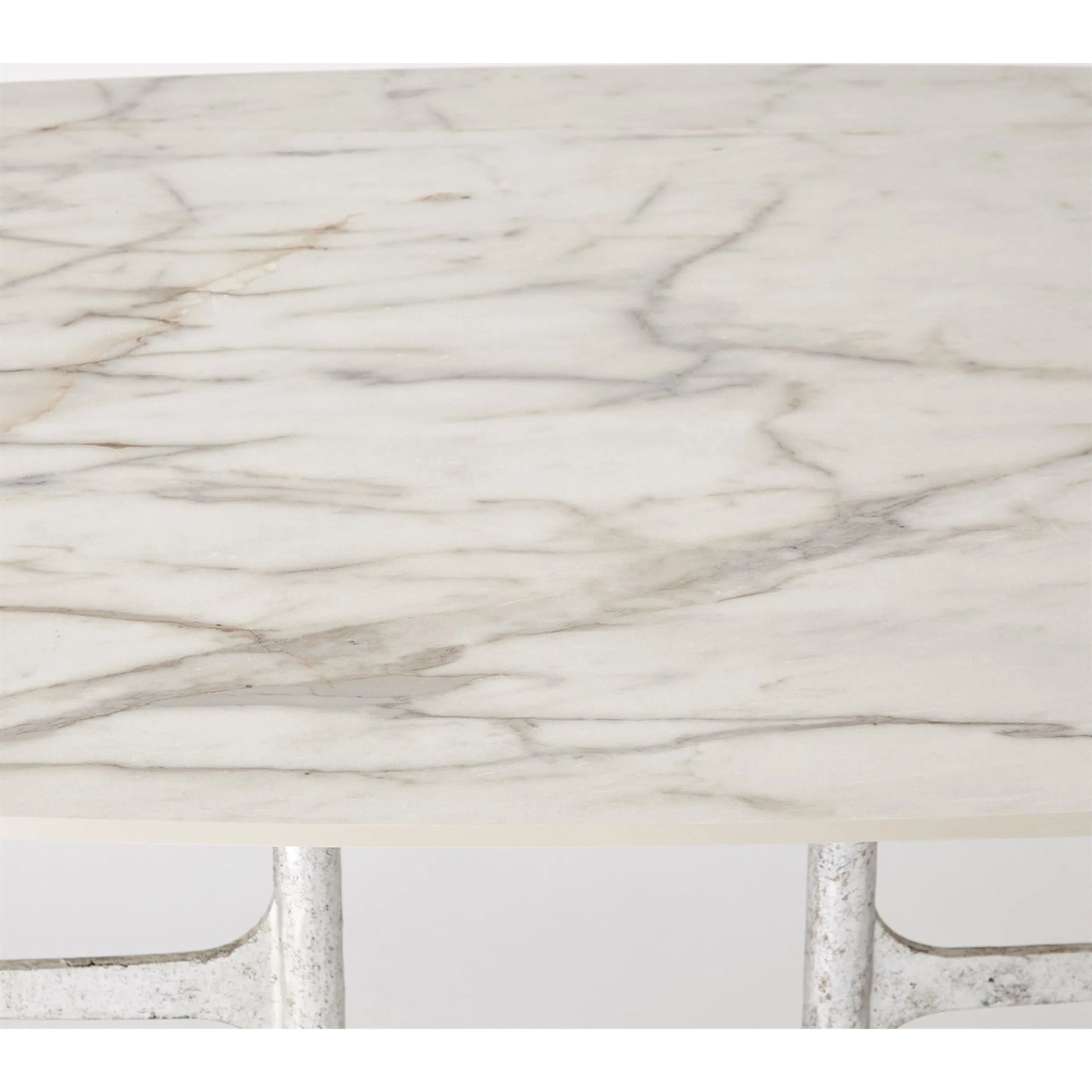 Radius Round Table by Global Views in white and marble. Made from unique in a modern style.