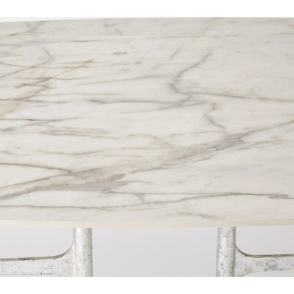 Radius Round Table by Global Views in white and marble. Made from unique in a modern style.