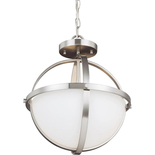 Alturas Two Light Semi-Flush Convertible Pendant by Visual Comfort & Co.. Made from steel in a unique style.