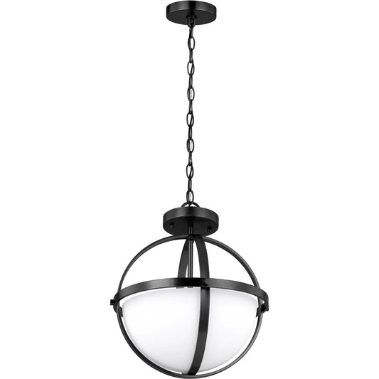 Alturas Two Light Semi-Flush Convertible Pendant by Visual Comfort & Co.. Made from steel in a modern style.