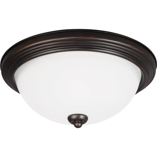 Geary Two Light Ceiling Flush Mount by Visual Comfort & Co. in bronze. Made from steel in a unique style.