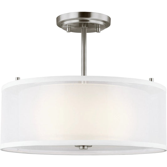 Elmwood Park Two Light Semi-Flush Mount by Visual Comfort & Co.. Made from steel in a unique style.