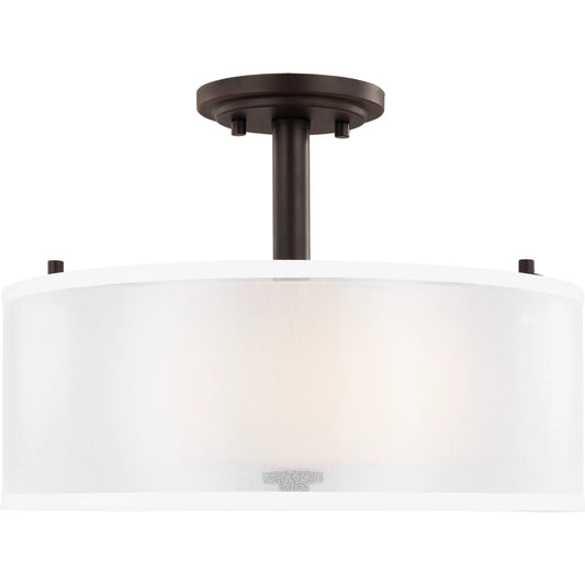 Elmwood Park Two Light Semi-Flush Mount by Visual Comfort & Co.. Made from steel in a unique style.