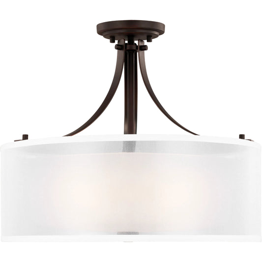 Elmwood Park Three Light Semi-Flush Mount by Visual Comfort & Co.. Made from steel in a unique style.