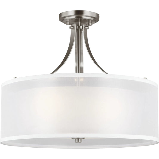 Elmwood Park Three Light Semi-Flush Mount by Visual Comfort & Co.. Made from steel in a unique style.