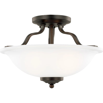 Emmons Two Light Semi-Flush by Visual Comfort & Co.. Made from steel in a transitional style.