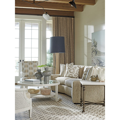 Flagler Marble Top End Table by Tommy Bahama Home in white marble, pewter. Made from unique in a traditional style.