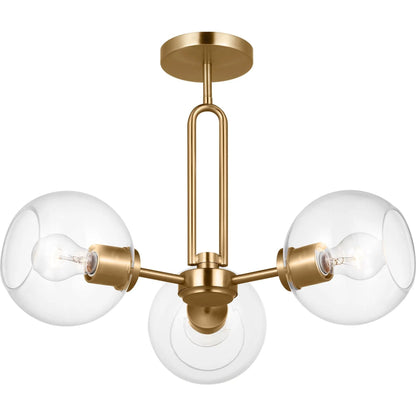 Codyn Three Light Semi-Flush Convertible Pendant by Visual Comfort & Co.. Made from steel in a modern style.