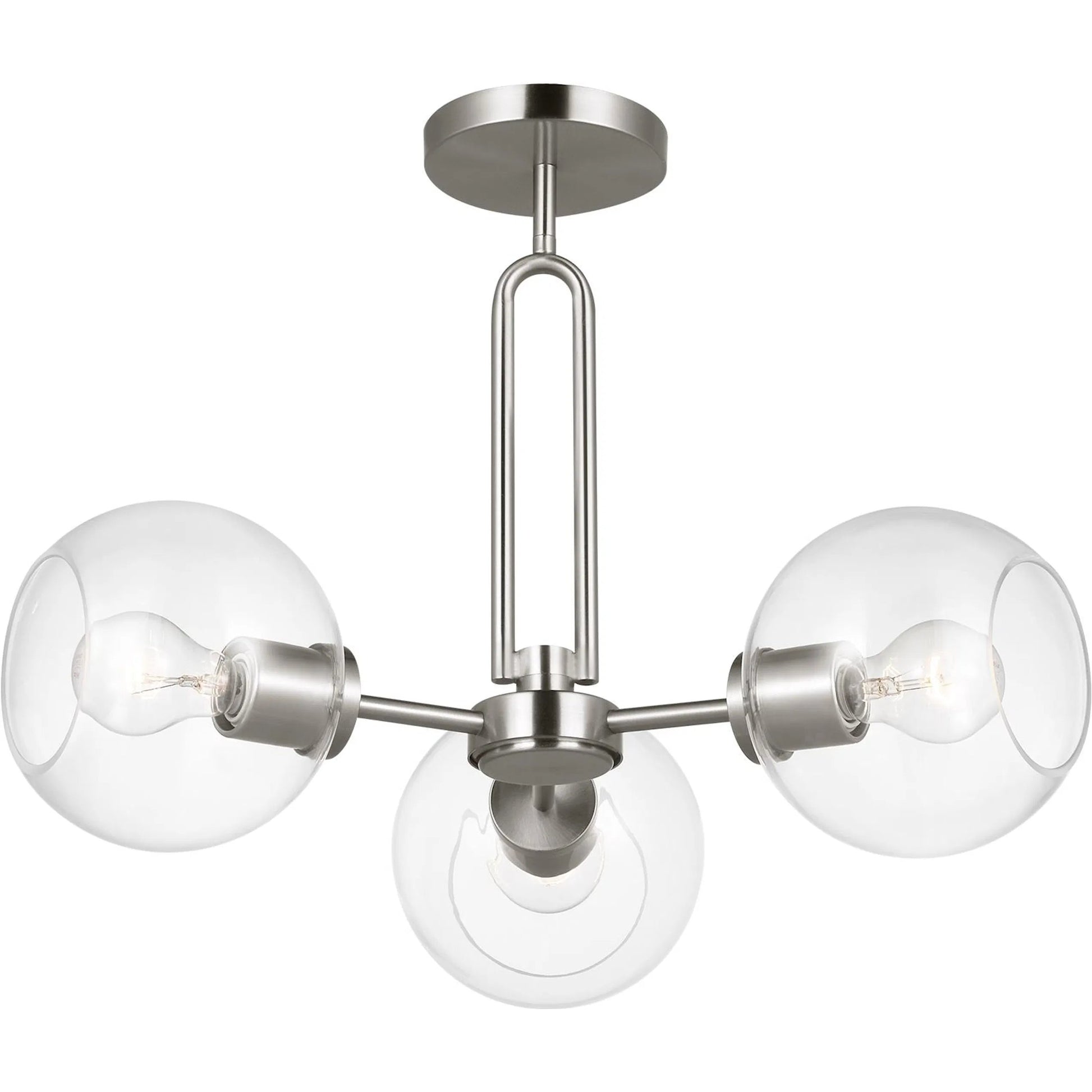 Codyn Three Light Semi-Flush Convertible Pendant by Visual Comfort & Co.. Made from steel in a modern style.