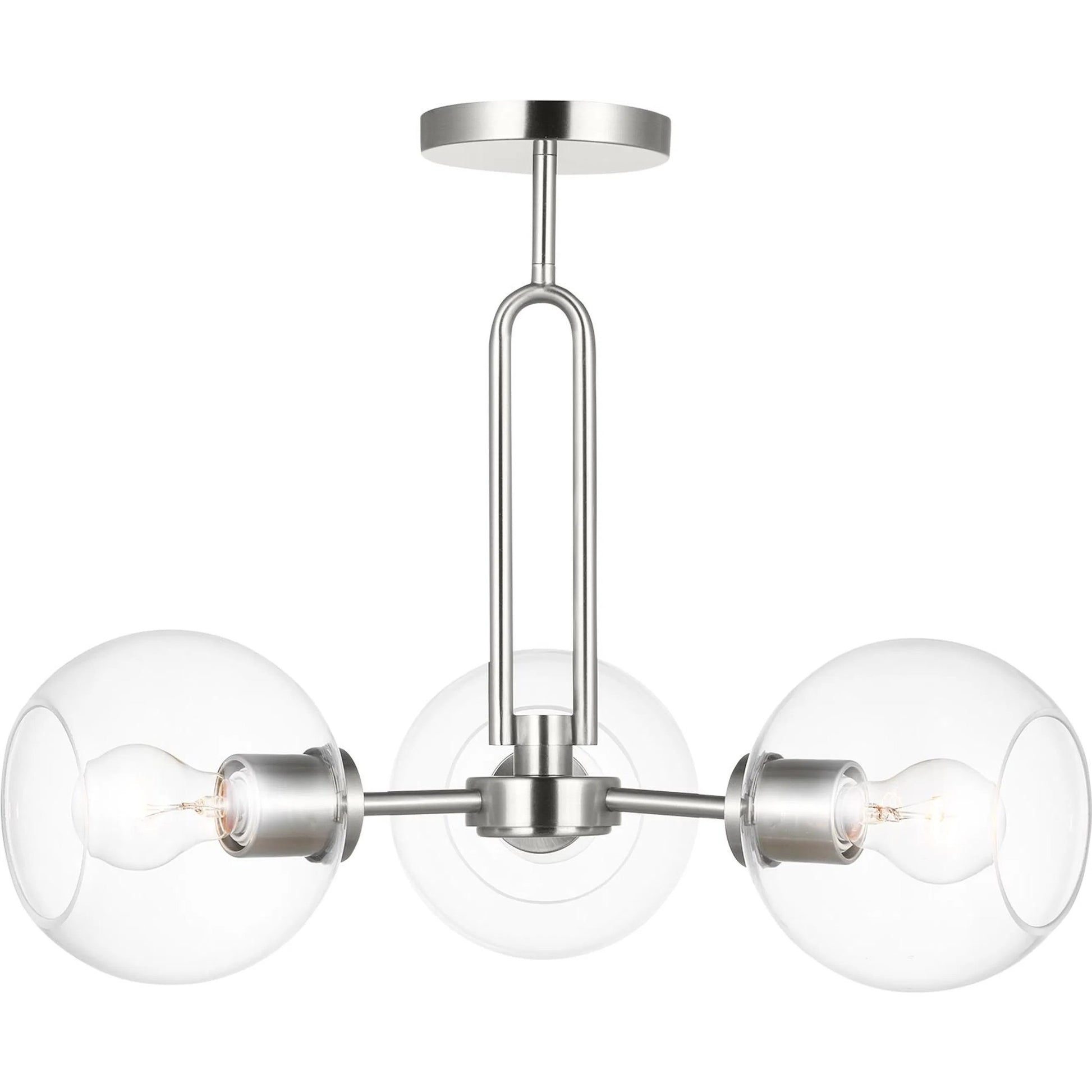 Codyn Three Light Semi-Flush Convertible Pendant by Visual Comfort & Co.. Made from steel in a modern style.