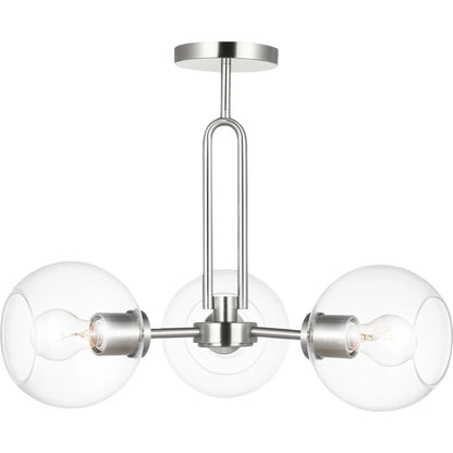 Codyn Three Light Semi-Flush Convertible Pendant by Visual Comfort & Co.. Made from steel in a modern style.