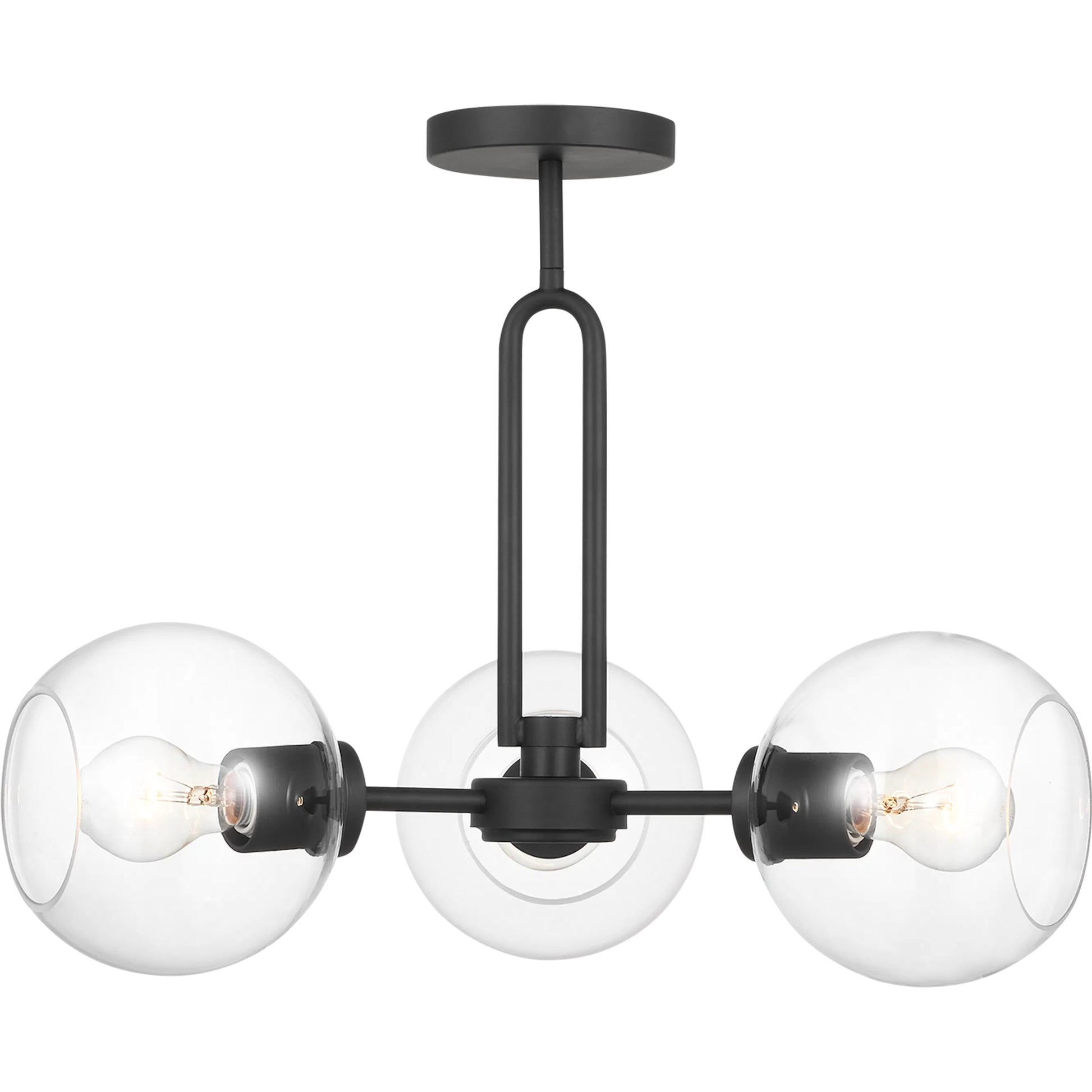Codyn Three Light Semi-Flush Convertible Pendant by Visual Comfort & Co.. Made from steel in a modern style.