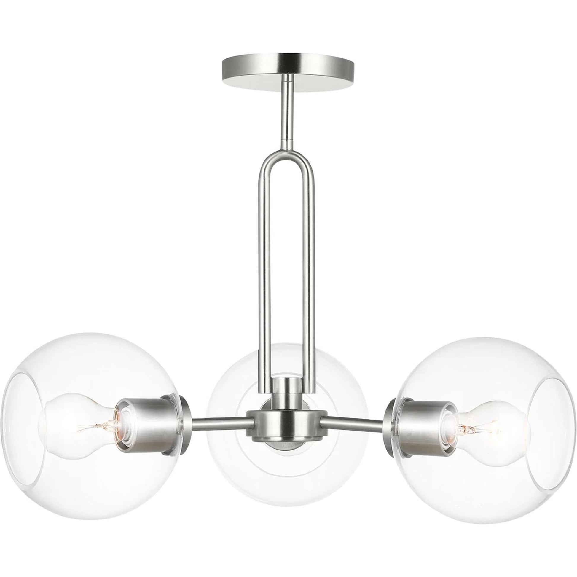 Codyn Three Light Semi-Flush Convertible Pendant by Visual Comfort & Co.. Made from steel in a modern style.