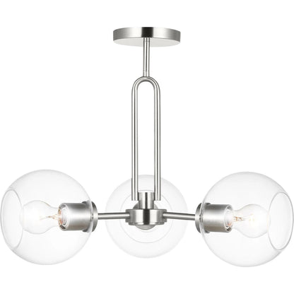 Codyn Three Light Semi-Flush Convertible Pendant by Visual Comfort & Co.. Made from steel in a modern style.