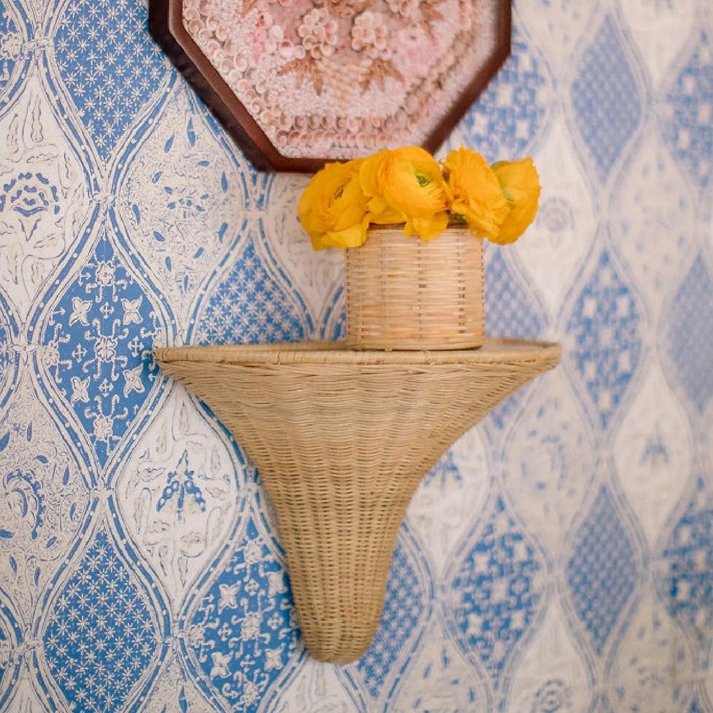 004 SI-2452995 | Lifestyle | Baytree Wicker Bracket by Chelsea House in tan. Made from rattan in a transitional style.