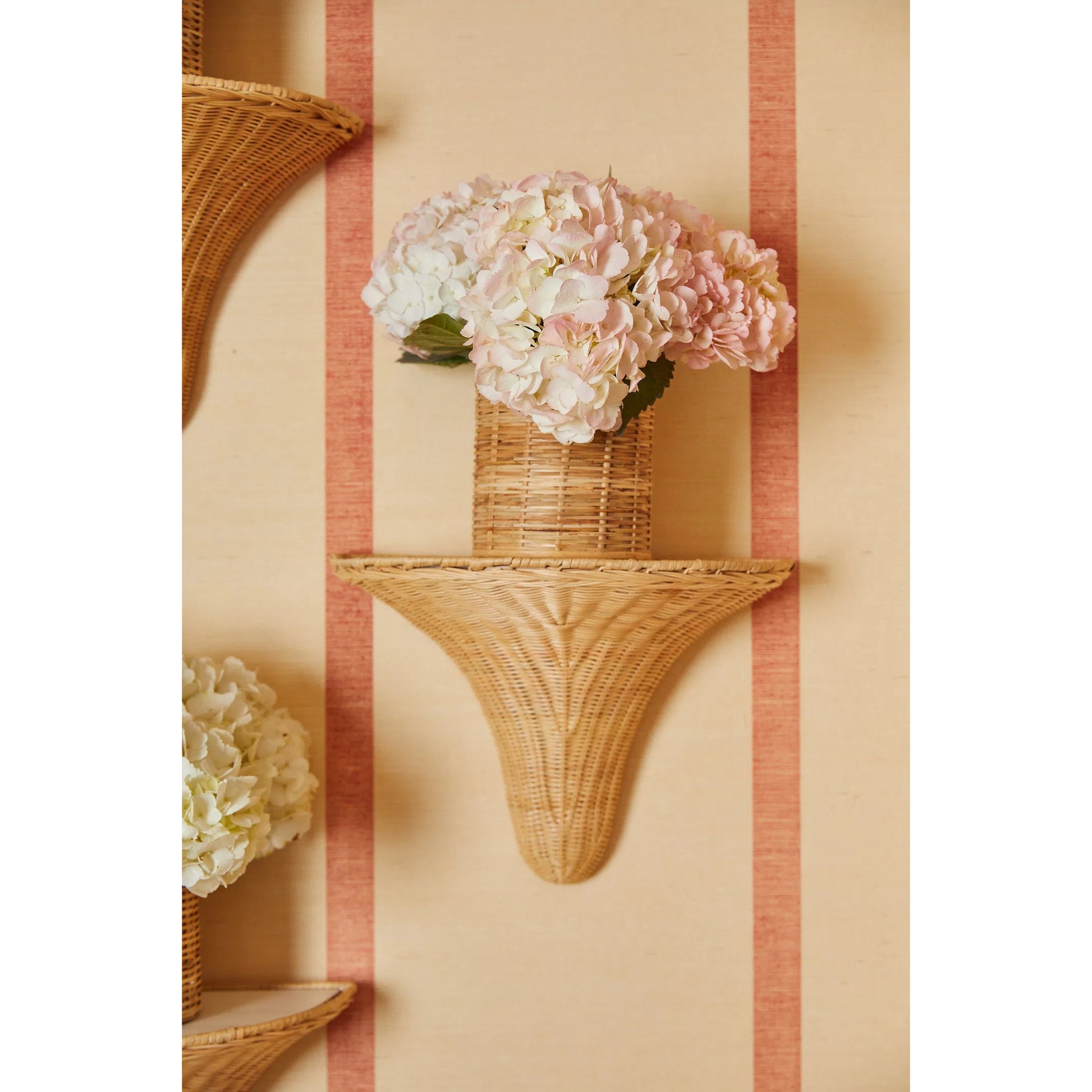Baytree Wicker Bracket by Chelsea House in tan. Made from rattan in a transitional style.