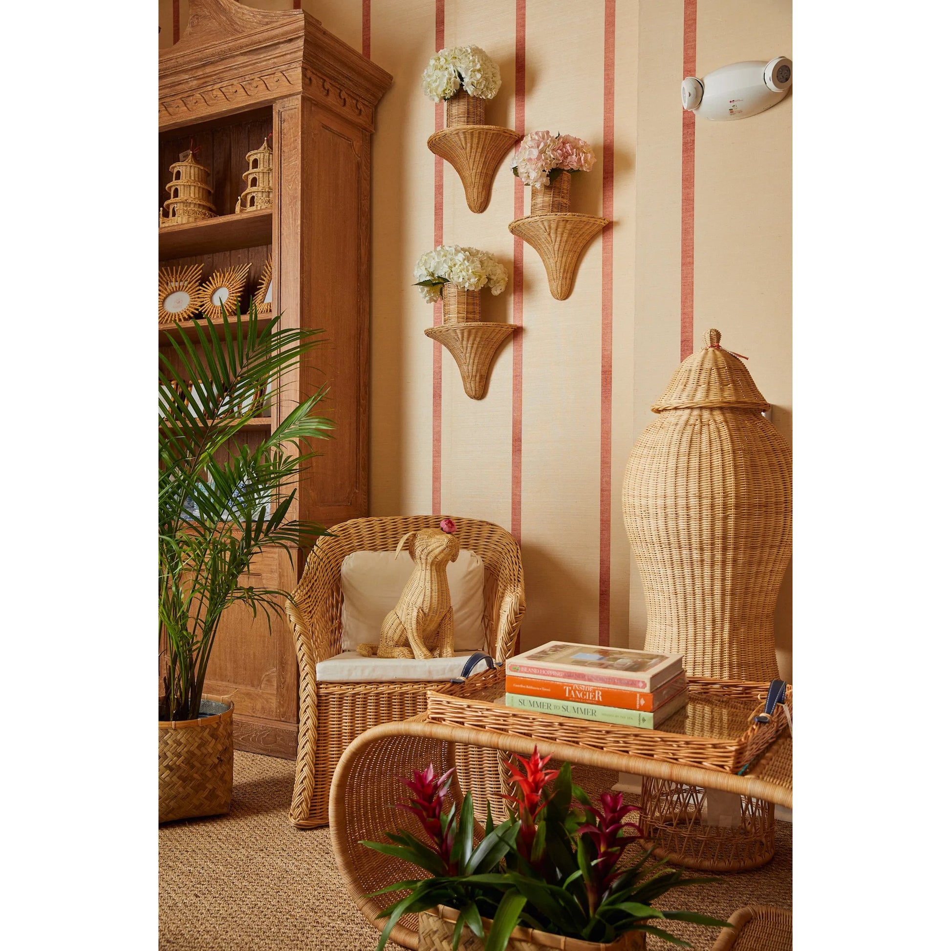 Baytree Wicker Bracket by Chelsea House in tan. Made from rattan in a transitional style.