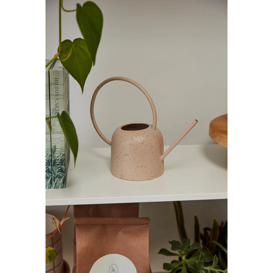 Danielle Watering Can by Accent Decor in tan. Made from metal in a unique style.