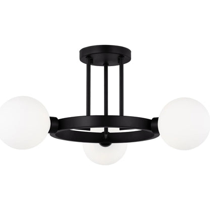 Clybourn Three Light Semi-Flush Mount by Visual Comfort & Co.. Made from steel in a unique style.