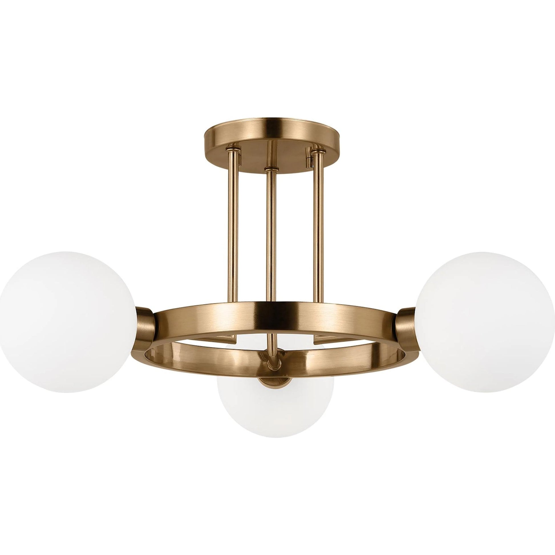 Clybourn Three Light Semi-Flush Mount by Visual Comfort & Co.. Made from steel in a unique style.
