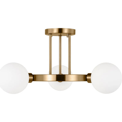 Clybourn Three Light Semi-Flush Mount by Visual Comfort & Co.. Made from steel in a unique style.