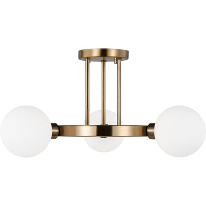 Clybourn Three Light Semi-Flush Mount by Visual Comfort & Co.. Made from steel in a unique style.
