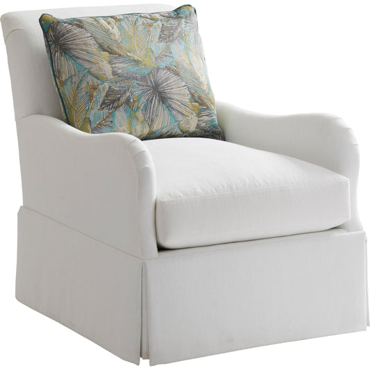 Palm Frond Swivel Chair by Tommy Bahama Home in ivory. Made from unique in a transitional style.