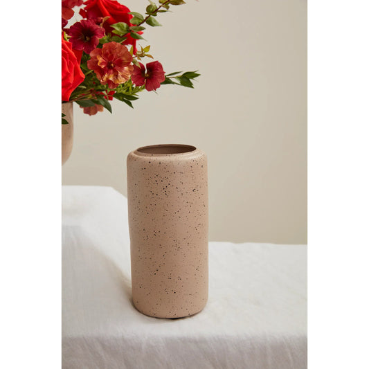 Asmara Vase 6 by Accent Decor in tan. Made from metal in a unique style.