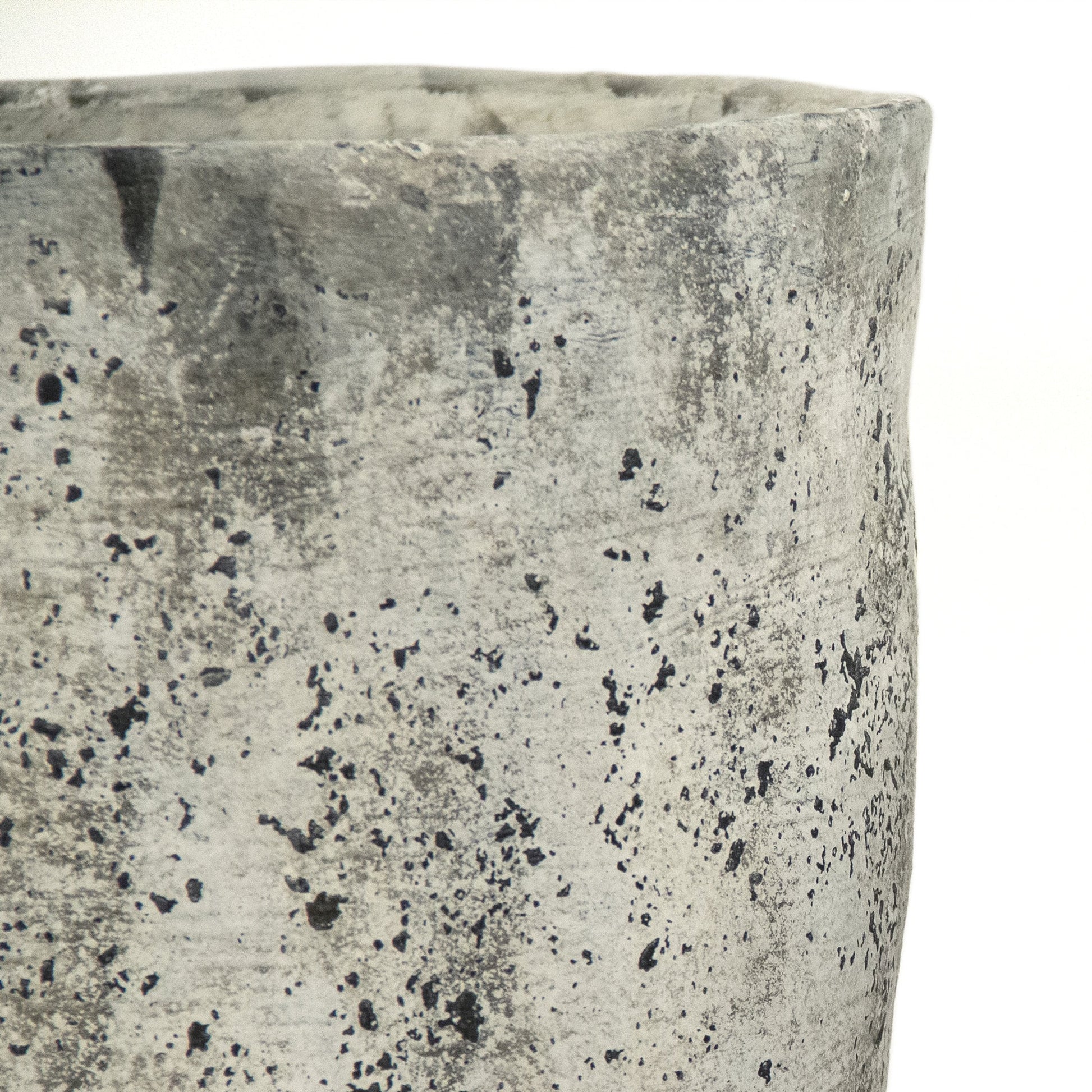 Distressed Stoneware Pot by Zentique in distressed gray, white and stoneware. Made from stoneware in a cottage & farmhouse style.