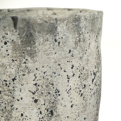 Distressed Stoneware Pot by Zentique in distressed gray, white and stoneware. Made from stoneware in a cottage & farmhouse style.