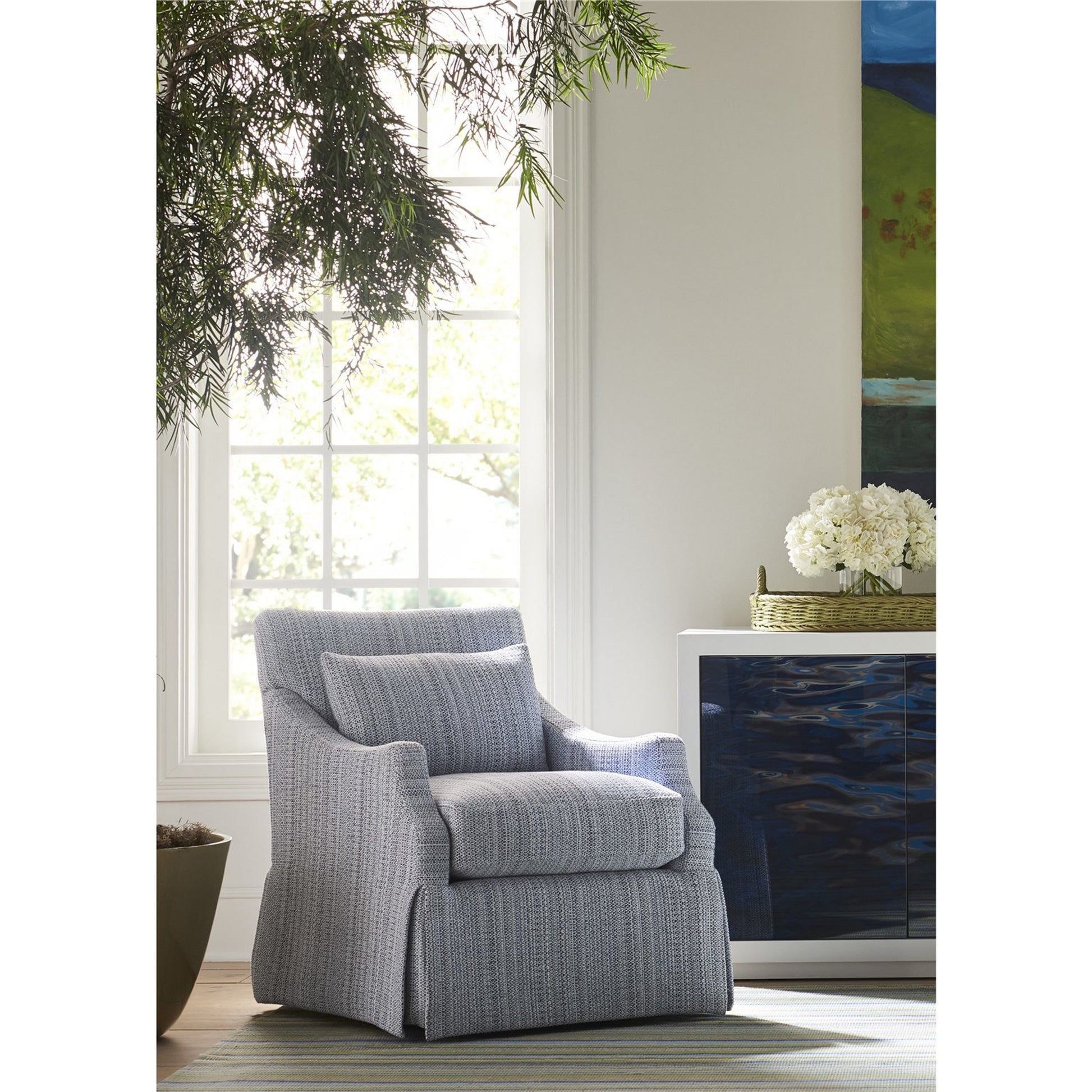 Margaux Accent Chair by Universal Furniture in paxton sand and sumatra. Made from 81% polyester, 19% cotton in a transitional style.