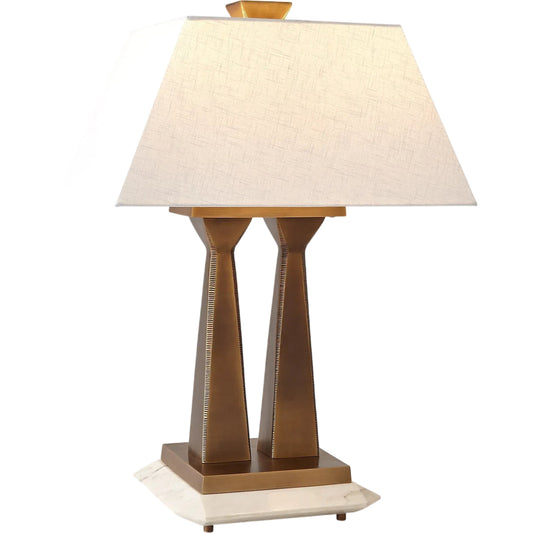 Capitol Table Lamp by Global Views. Made from brass, white marble in a traditional style.