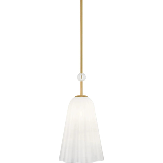 Cambria Heights Pendant by Hudson Valley in aged brass. Made from steel in a modern style.