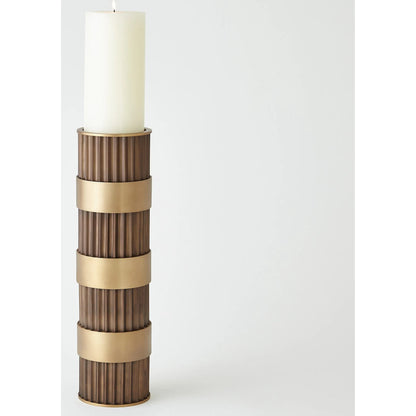 Magic Flute Cylinder Candleholder by Global Views in bronze. Made from unique in a modern style.